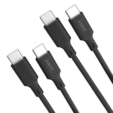 Laser 2M (2-pack) USB-C to USB-C Cable 60W (Black)