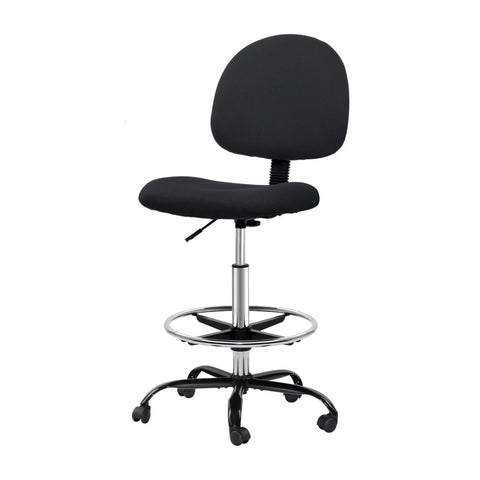 Artiss Office Chair Drafting Stool Fabric Chairs (Black)