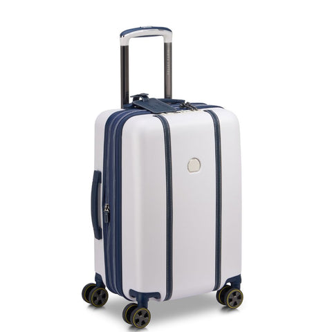 Delsey Cadense 55cm Carry On Exp Luggage - Ivory/Navy