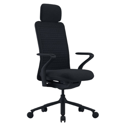 Desky Pro Ergonomic Mesh Chair with Headrest Midnight Black