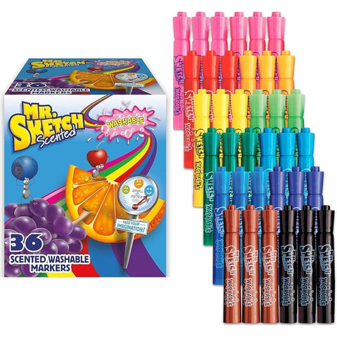 Mr Sketch Pack 36  Scented Markers Assorted Colours Scents Bulk Box Washable