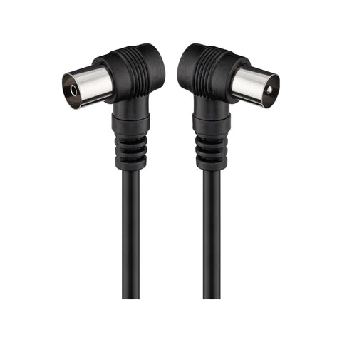 Goobay Angled Antenna Cable M/F 1.5m (<70dB) Black