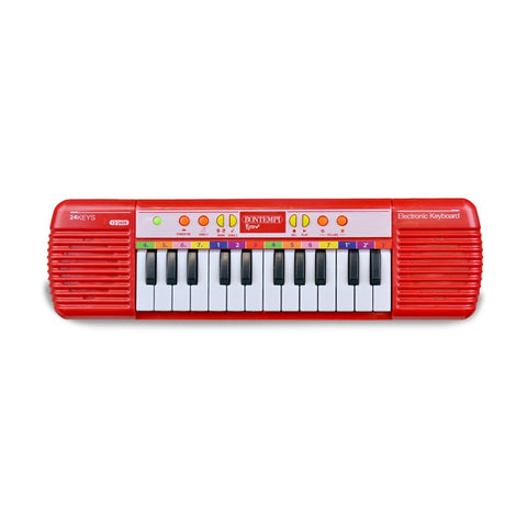 Bontempi Electronic Mini Keyboard 24-Key 10 Melodies Red Music Instrument Kit