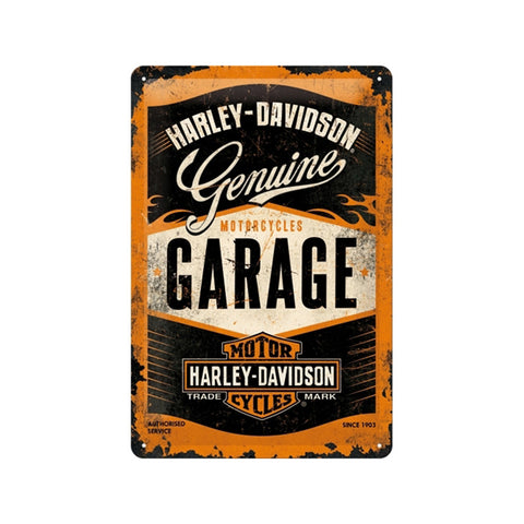 Nostalgic-Art 20x30cm Medium Metal Wall Hanging Sign Plaque Harley Garage