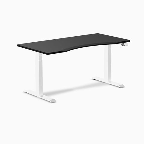 Desky Alpha Dual Sit Stand Gaming Desk - Ergo Edge / 1500x750mm / White