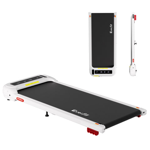 Everfit Treadmill Electric Walking Pad with Incline Under Desk Home Gym (White)