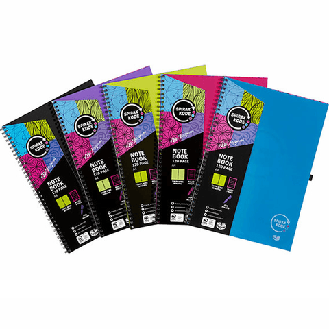 Spirax 56512KODE 5 Pack Kode Hard Cover Notebook 160 Page (A4)