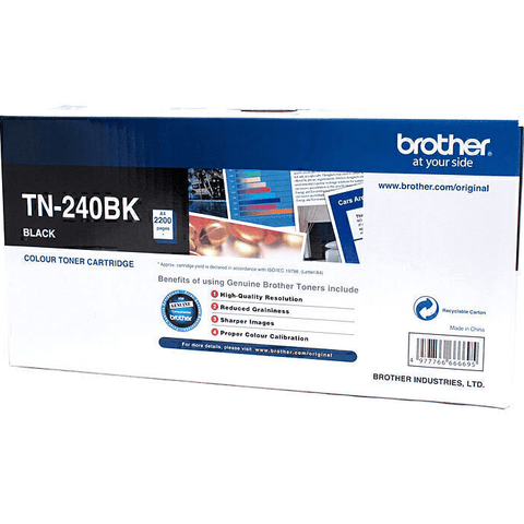 Brother TN-240BK Toner Ink Cartridge Black TN240 Genuine Original