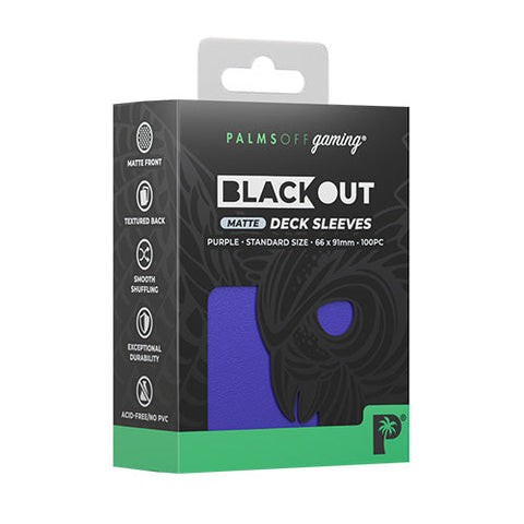 Palms Off Gaming Palms Off Standard 100pc Blackout Deck Sleeves - Purple Matte