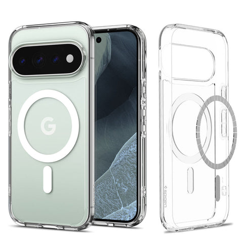 Spigen Google Pixel 11 Pro XL Ultra Hybrid (MagFit) Case (Clear Case / White Ring)