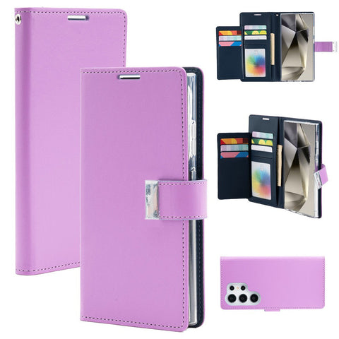 Goospery Rich Diary for Samsung Galaxy S25 Ultra - Purple, Magsafe