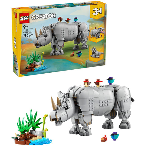 LEGO 31171 Wild Animals: Majestic Rhino with Birds - Creator 3-in-1
