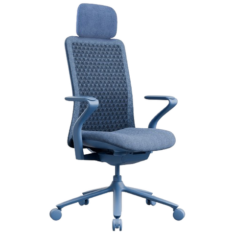 Desky Pro Ergonomic Mesh Chair with Headrest Deep Blue