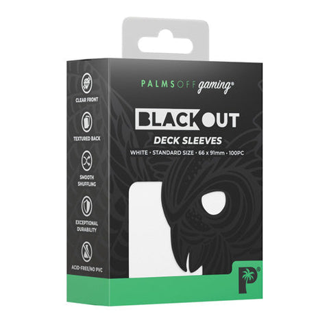 Palms Off Gaming Palms Off Standard 100pc Blackout Deck Sleeves - White