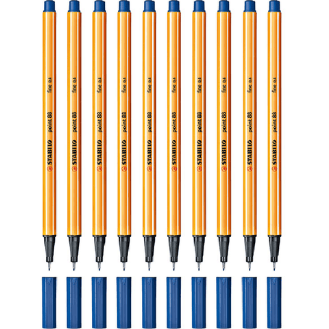 Stabilo 88 Point Fineliner Pen 0.4mm (Blue) [Box 10]