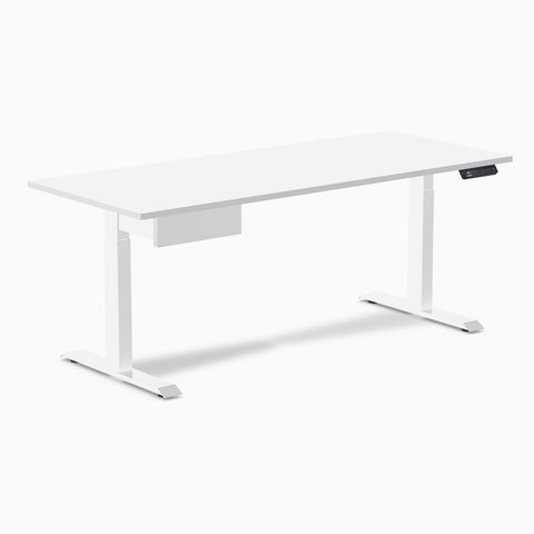 Desky Single Standing Desk With Drawer - White / 1800x750mm / White