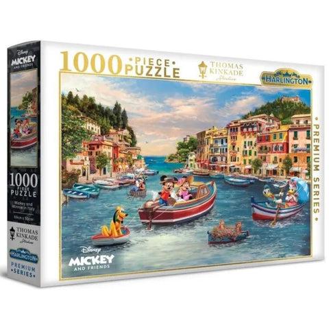 Harlington 1000pc Thomas Kinkade Disney Mickey and Minnie in Italy Puzzle