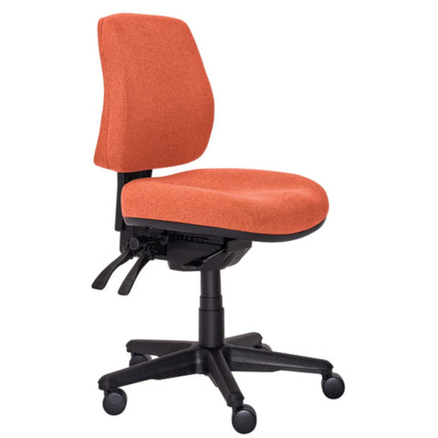 Buro Roma 3 Lever Mid Back With Seat Slide Without Arms Safetex Rust