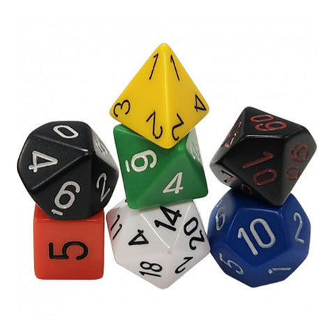 Chessex CHX 25499 Nostalgia Opaque GM & Beginner Player 7-Die Set