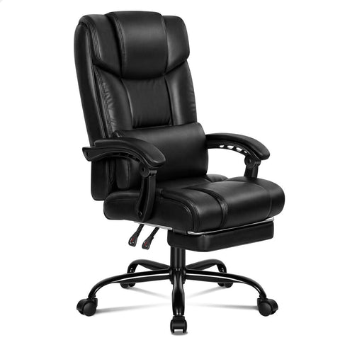 ALFORDSON Office Chair Executive Computer PU Leather Seat Recliner (Black)