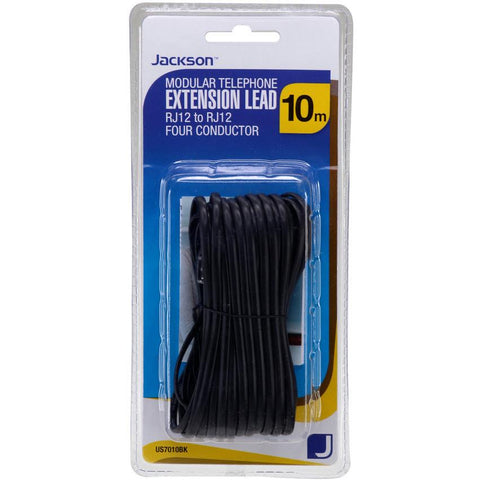 Jackson Modular Telephone Extension Lead 10m (Black)