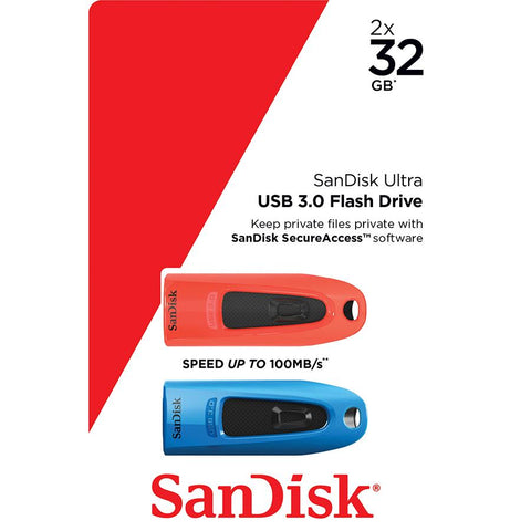 SanDisk Ultra USB 3.0 32GB Flash Drive (2-Pack)