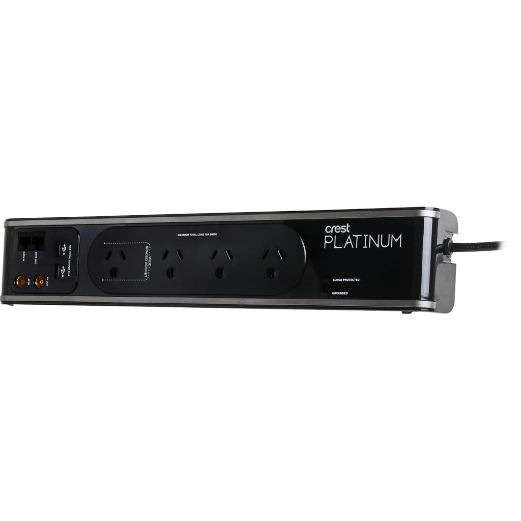 Crest Platinum 4 Socket Equipment Protector w/ TV & Data Protection ...