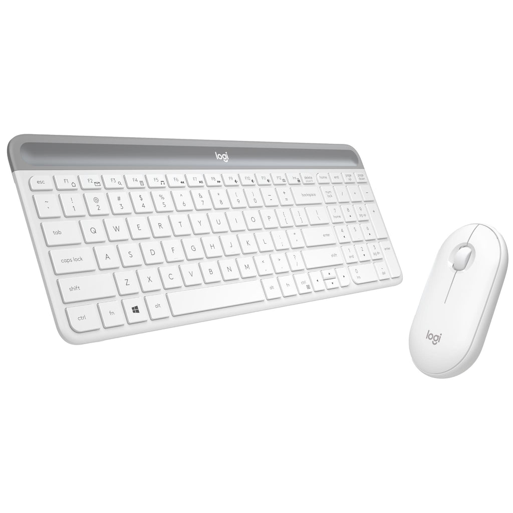 Logitech MK470 Slim Wireless Keyboard and Mouse Combo (White) JB HiFi