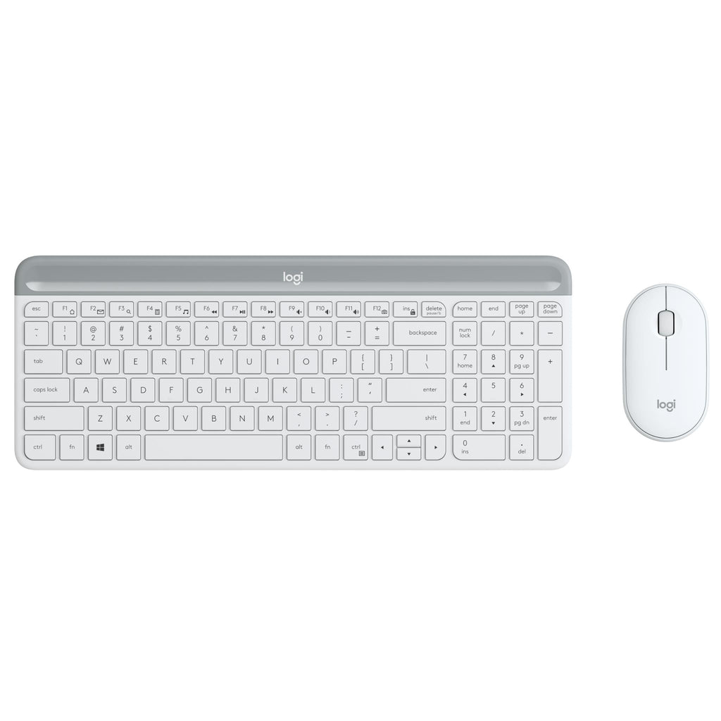 Logitech MK470 Slim Wireless Keyboard and Mouse Combo (White) JB HiFi