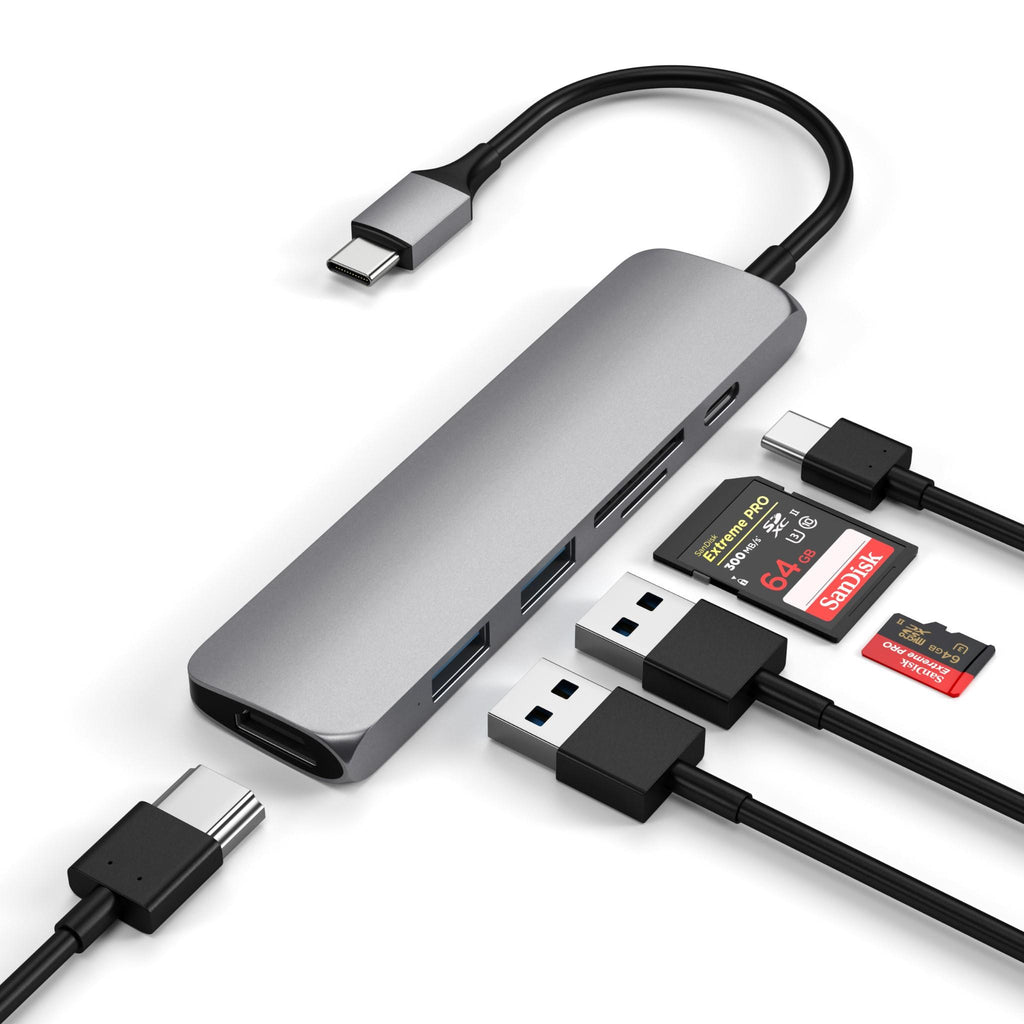 Satechi USBC Slim MultiPort Adapter V2 (Space Grey) JB HiFi