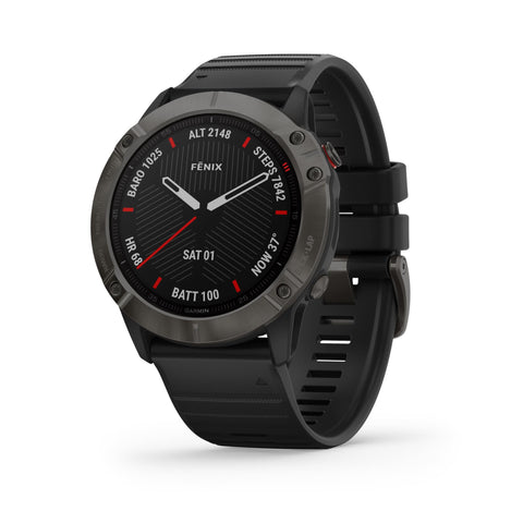 Garmin fenix® 6X Sapphire Edition Sports Watch (Carbon Grey with Black Band)