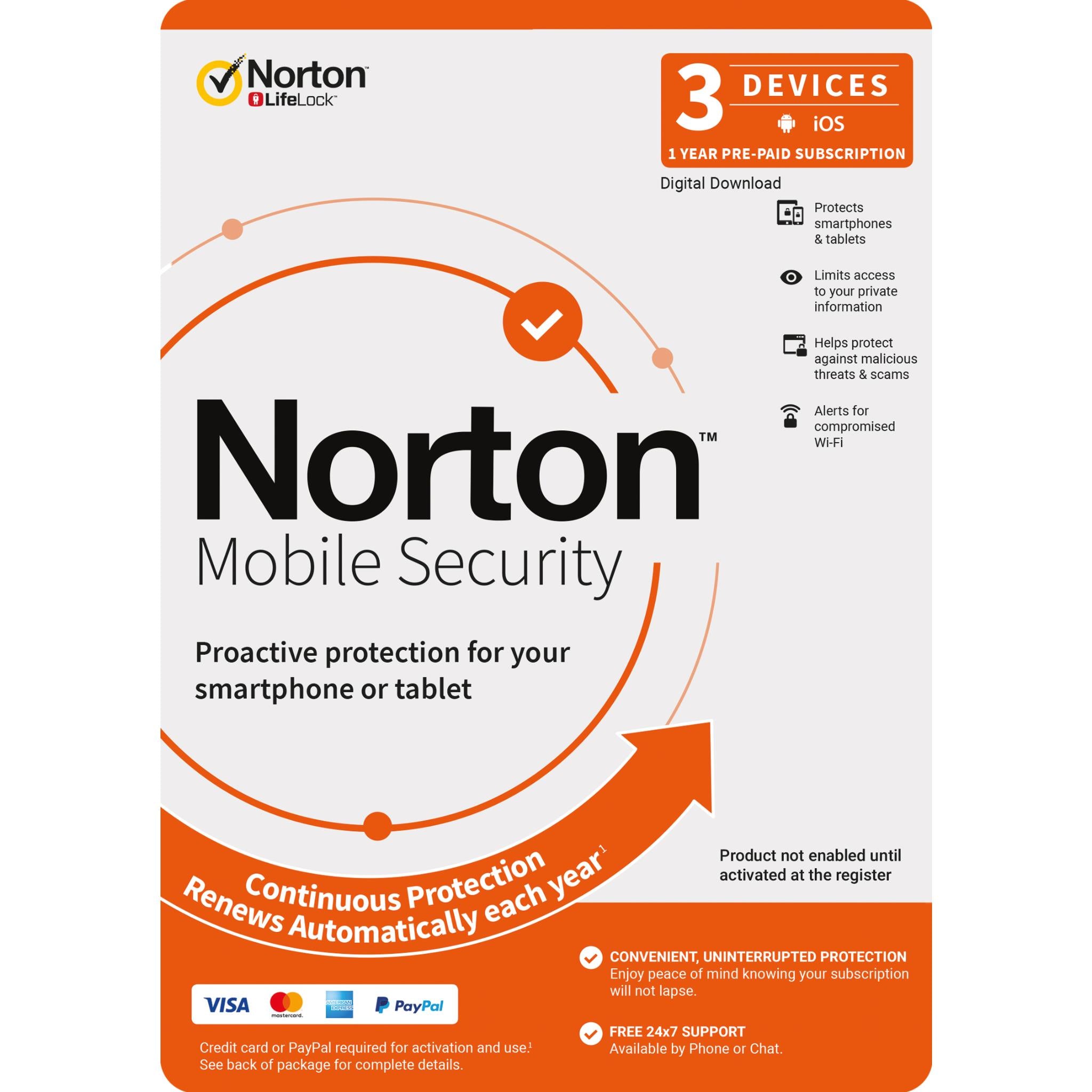 Norton Mobile Security (3 Devices 12 Month) [Digital Download