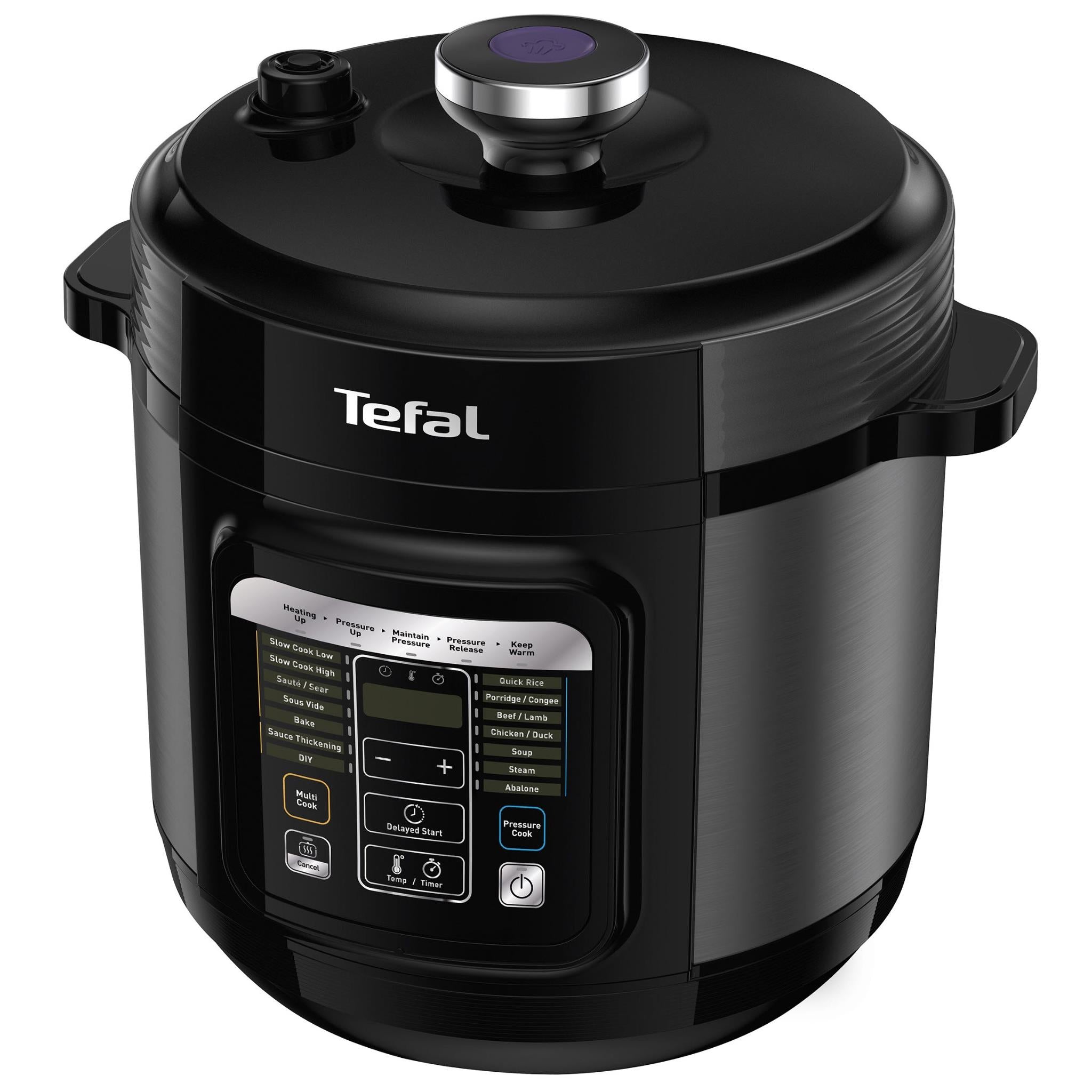 Tefal Fast & Delicious Multicooker Electric Pressure Cooker 1200W 25  Automatic Programmes Manual Mode Includes Recipe Steamer 6L