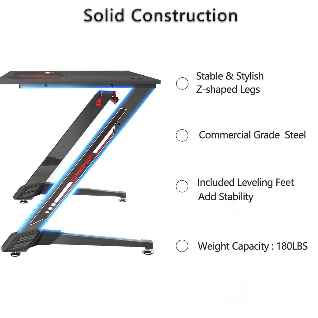 Eureka Ergonomic Small Gaming Computer Desk (Black) JB HiFi
