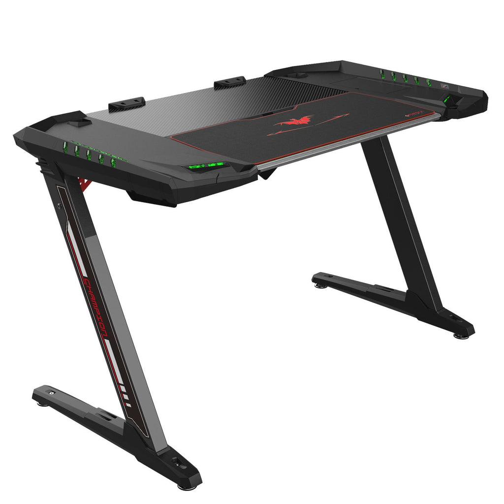 Eureka Ergonomic Z2 PC Gaming Desk with RGB Lights JB HiFi