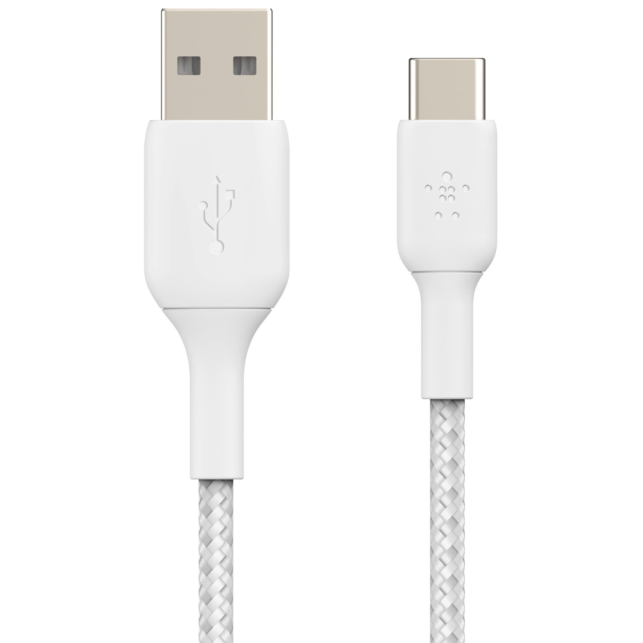 Belkin BoostUp Charge USB-A to USB-C 2m Braided Cable (White) JB