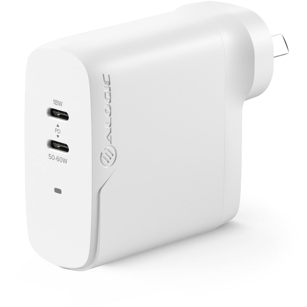 ALOGIC Rapid Power 2 Port 68W GaN Wall Charger w/ 68W USBC Charging