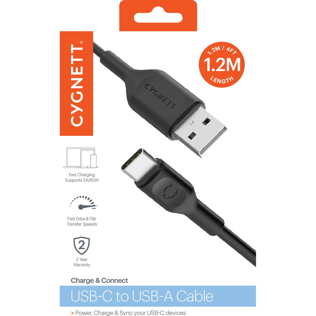 Charge & Connect USBC to USBA Cable 1.2m (Black) JB HiFi
