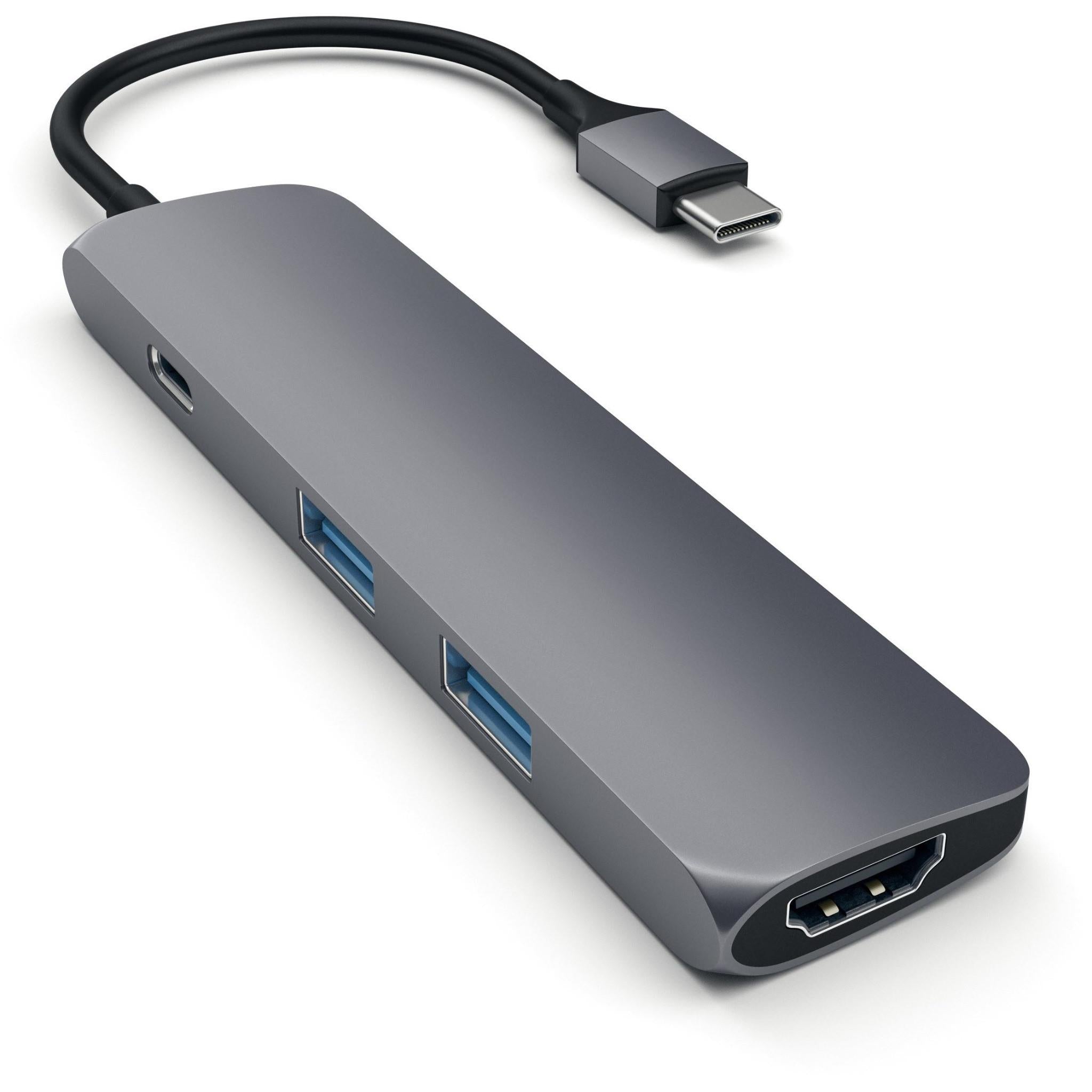 Satechi USB-C Slim Multi-Port Adapter (Space Grey) - JB Hi-Fi