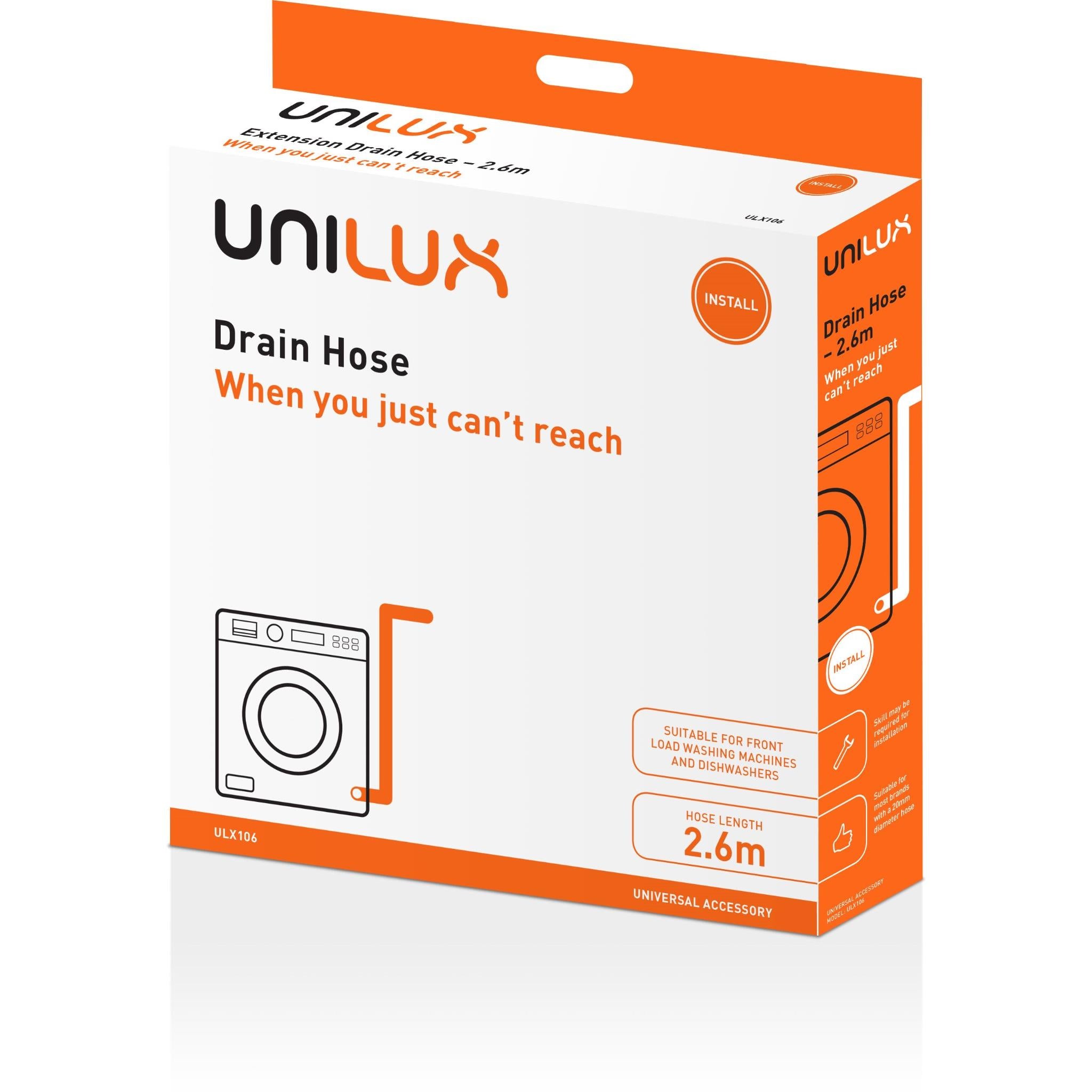 Unilux Universal Drain Hose 2.6m – image 1