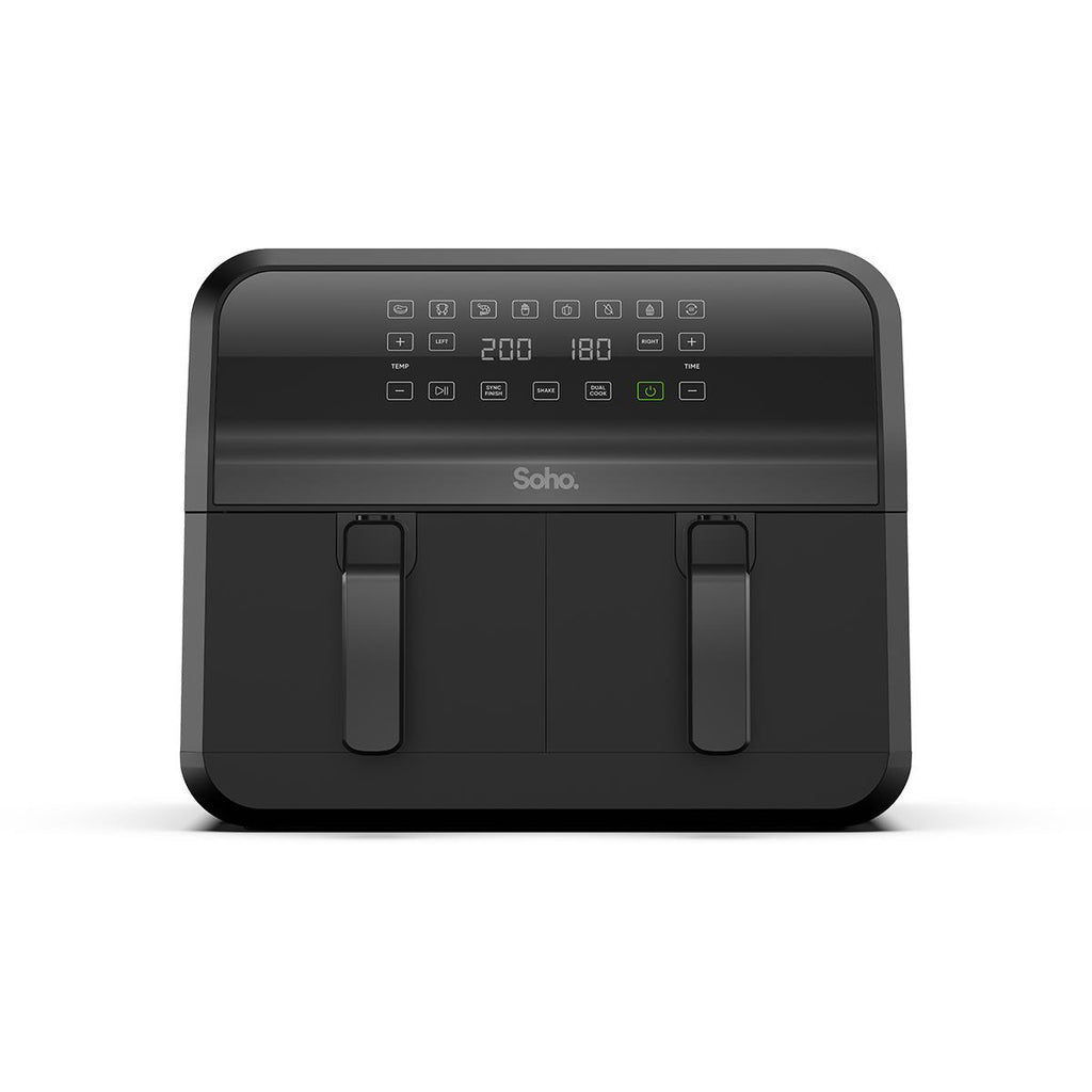 Soho 8L Dual Basket Air Fryer & Digital Touch Control JB HiFi
