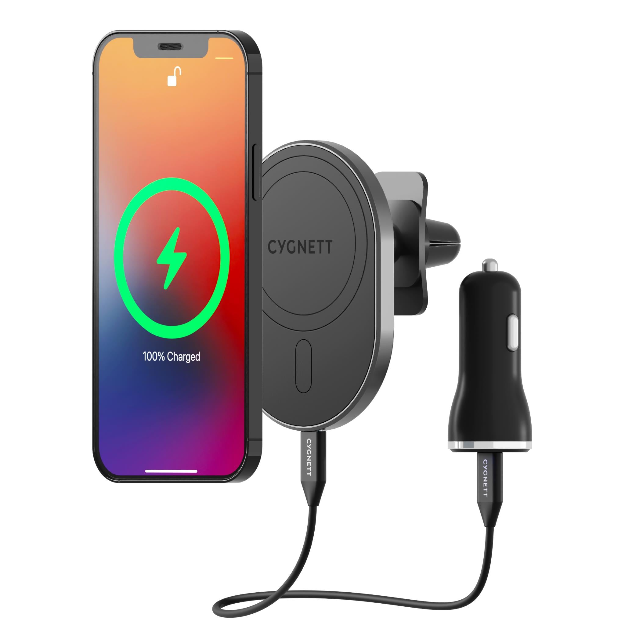 Cygnett Magnetic Car Vent Car Charger for iPhone - JB Hi-Fi