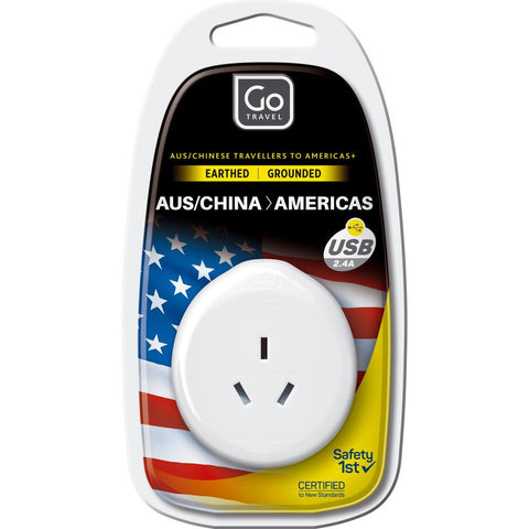 Go Travel Outbound USA with USB-A Travel Adapter