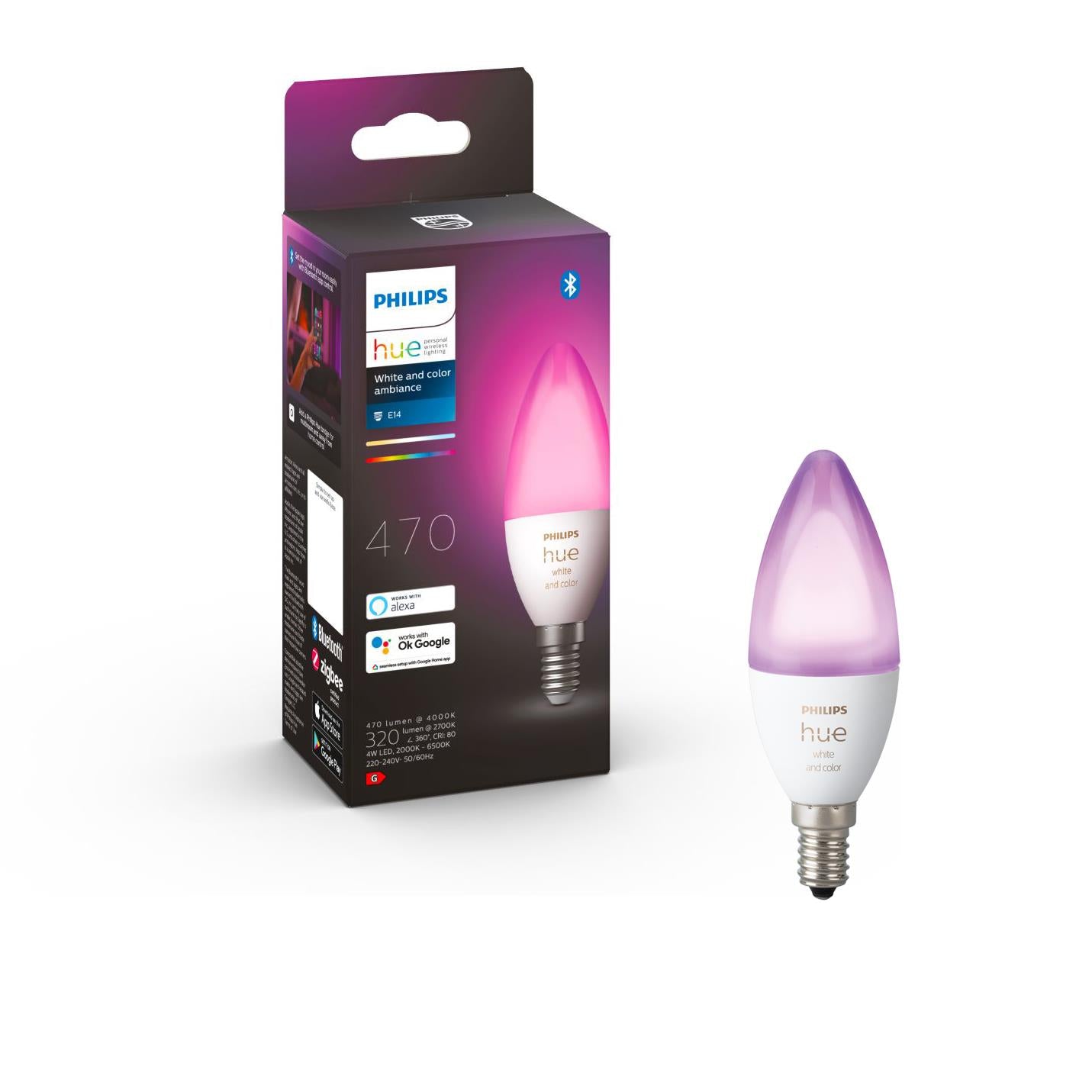 Philips Hue Colour Ambience E14 Bluetooth Candle Bulb (2021) - JB Hi-Fi