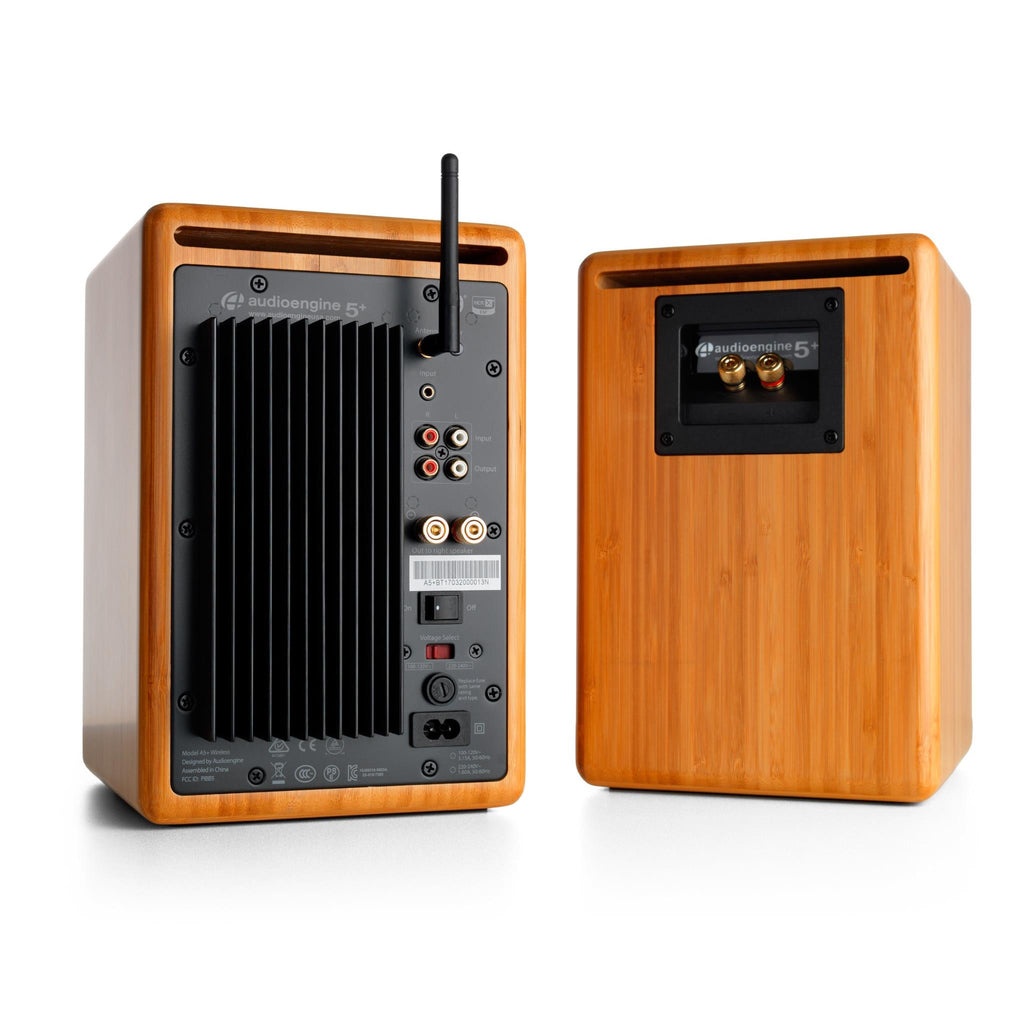 Audioengine A5+ Wireless Powered Bookshelf Speakers (Solid Bamboo) JB