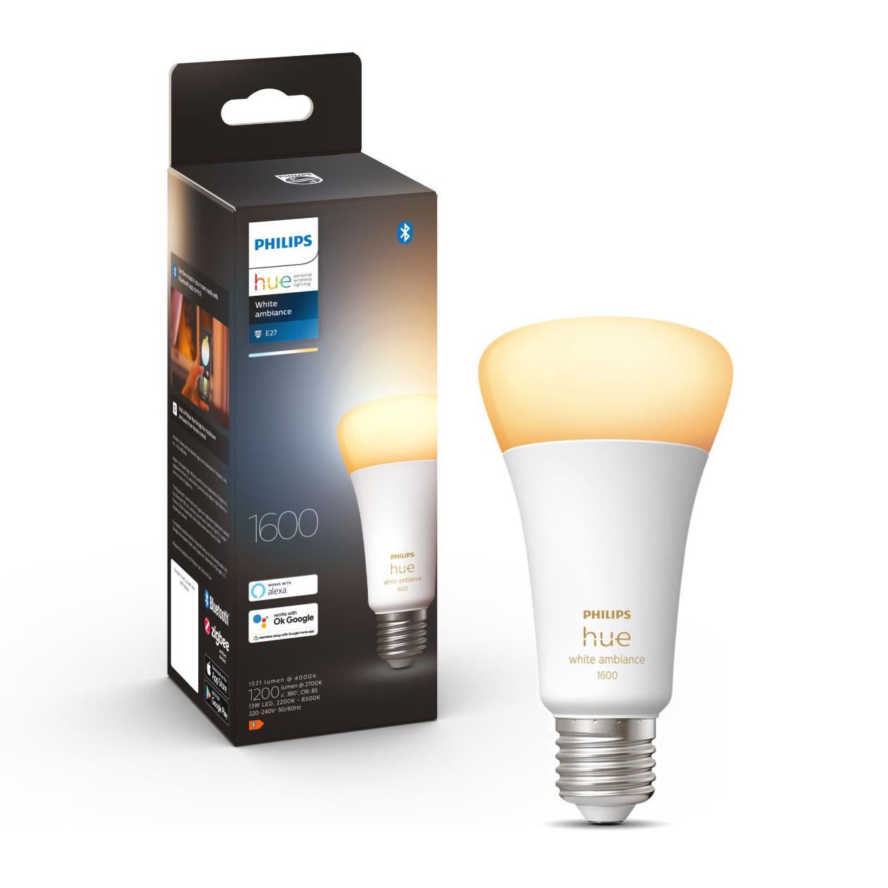Philips Hue E27 A67 White Ambiance Bluetooth Bulb 100W JB Hi-Fi