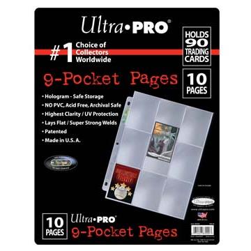 ultra pro 9 pocket card sleeves Ultra Pro - 9 Pocket Page For Standard Size Cards (10 Pack)