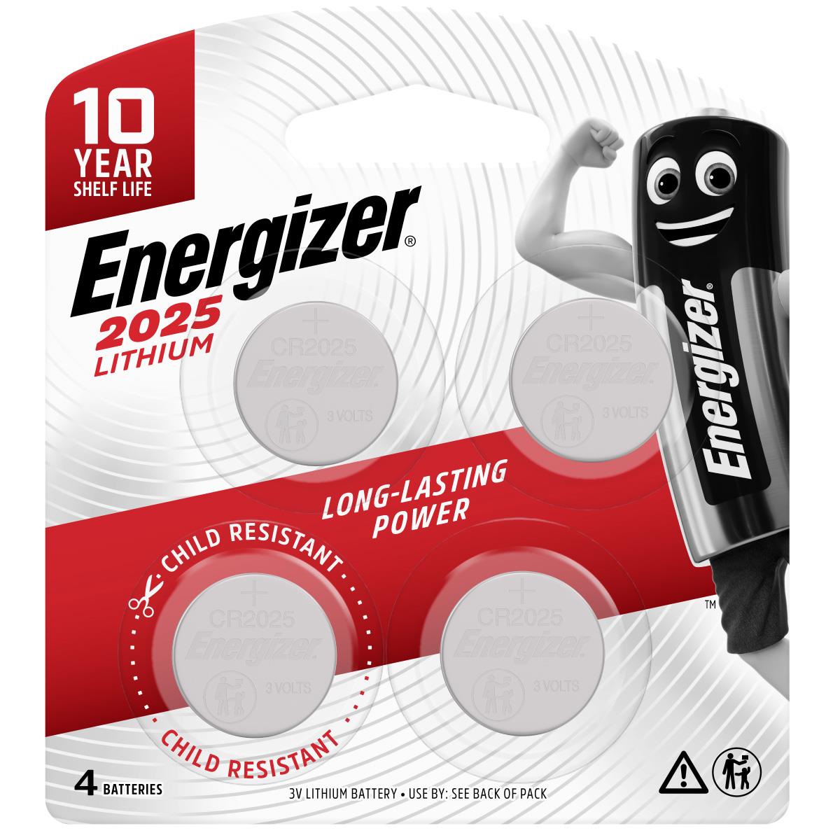 Energizer Lithium CR2025 Coin Batteries (4-Pack) in the Coin & Button  Batteries department at
