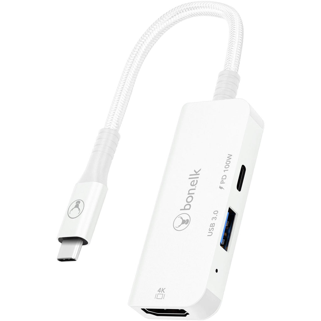 Bonelk LongLife USBC 3 in 1 Multiport Hub (White) JB HiFi
