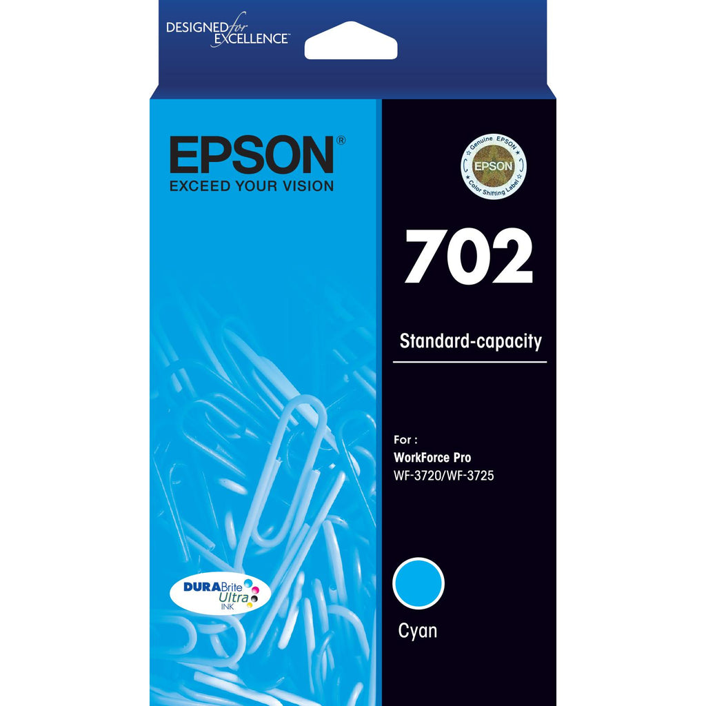 Epson 702 DURABrite Ultra Standard Capacity Ink Cartridge (Cyan) JB HiFi